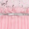 Платье плиссированное D063/3 розовый/серебро