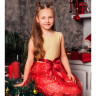 Платье для девочки, люрекс+фатин+кулирка (31414610 Красный)