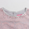 Платье из французского кружева D066/3 розовый/серебро